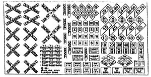 Highway Signs -- Railroad Signs 1900-Present (black, white), HO, Blair Line 101