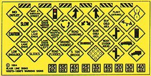 Highway Signs -- Warning 4 1948-Present (black, yellow), HO, Blair Line 110