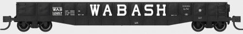 52`6` 15-Panel Mill Gondola - Heavily Dented Sides - Ready to Run -- Wabash 12739 (black, white), N, Bluford Shops 52188