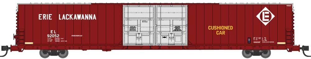 Pullman-Standard 86′ Auto Parts Double-Door Boxcar - Ready to Run -- Erie Lackawanna 92094 (Post-19, N, Bluford Shops 86775
