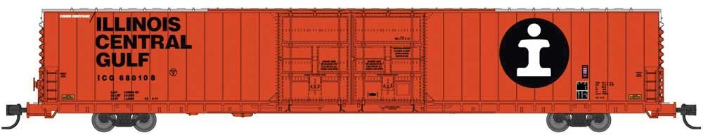 Pullman-Standard 86′ Auto Parts Double-Door Boxcar - Ready to Run -- Illinois Central Gulf 680131 (, N, Bluford Shops 86781