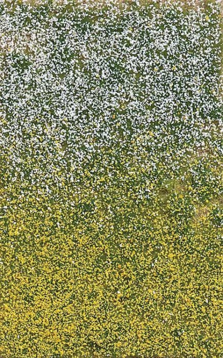 Grass Tuft Sheet -- Spring Blossom Tufts 3/16` .4cm Tall, 5-7/16 x 3-7/16` 13.8 x 8.8c, All Scales, Busch Gmbh & Co Kg 3546