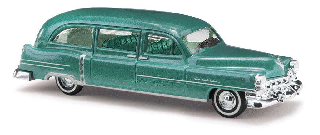 1952 Cadillac Station Wagon - Assembled -- Metallic Green, HO, Busch Gmbh & Co Kg 43483