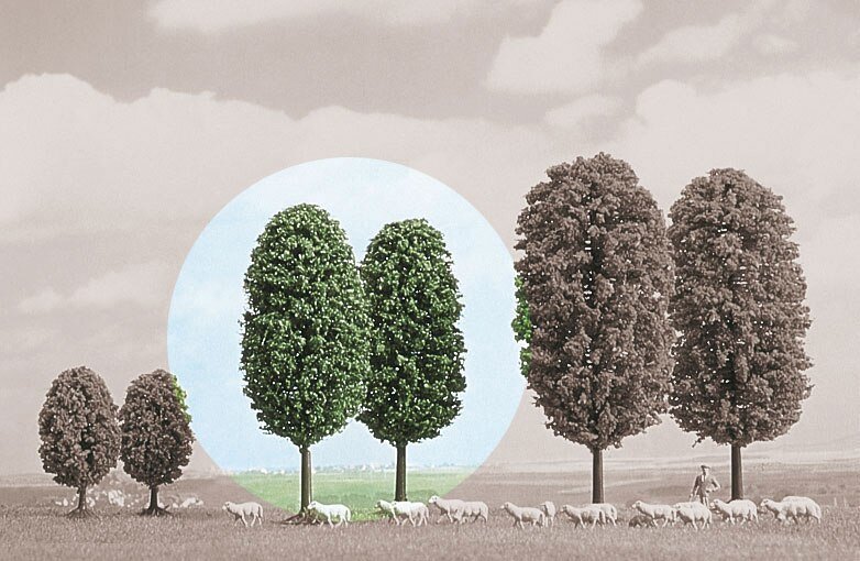 Deciduous Trees -- 3-15/16′ 10cm Tall pkg(2), All Scales, Busch Gmbh & Co Kg 6053