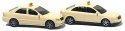 Taxi Set - Assembled -- 1 Each: Audi A4 Sedan & Mercedes-Benz C-Klasse (white), N, Busch Gmbh & Co Kg 8341