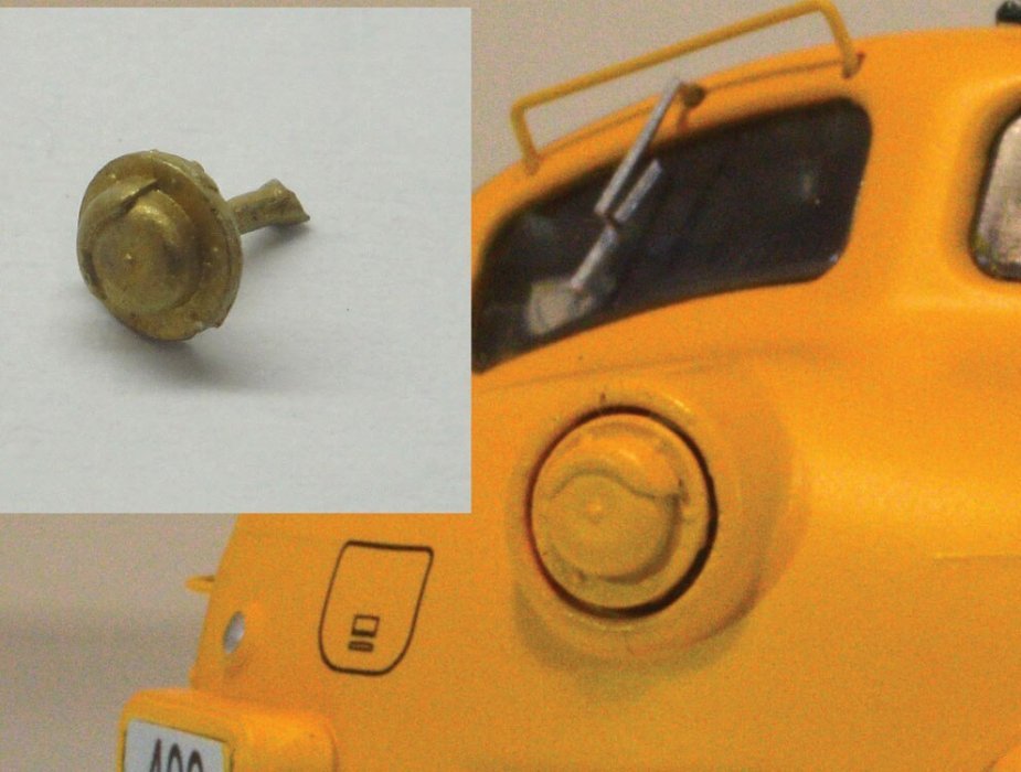 Chicago & North Western F Unit Upper Headlight Mounted Gong Bell -- Brass, HO, Cal Scale 190703