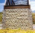 Double-Track Cut Stone Bridge Pier -- Fits Central Valley Double-Track Truss Bridge, HO, Chooch Enterprises 8432