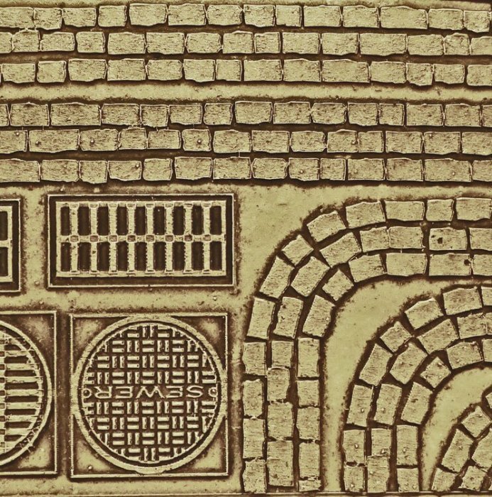 Flexible Roadway - Cobblestone Street Details -- Medium for HO Scale (Matches 214-8656, All Scales, Chooch Enterprises 8657