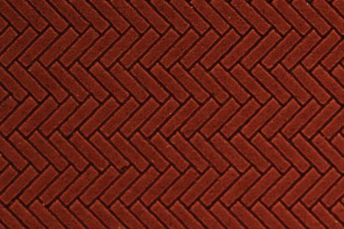Flexible Herringbone Dark Red Brick Sheet -- Medium for HO Scale: 3/32′ Brick, All Scales, Chooch Enterprises 8663