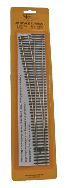 Code 83 Flex-Track(TM) 6 Turnout -- Left Hand, HO, Micro Engineering 14705