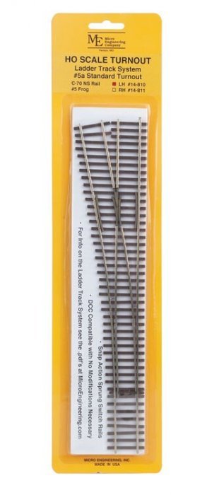 Code 70 5a Standard Turnout - Ladder Track System -- Left Hand, HO, Micro Engineering 14810