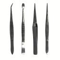Stainless Steel Tweezers -- 4 Piece Set, Pouch, All Scales, Excel Hobby Blades Corp. 30416