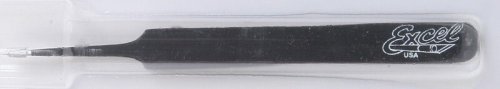 Straight Fine Point Tweezers -- Black, All Scales, Excel Hobby Blades Corp. 30421