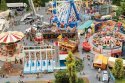 Funfair Set -- Kit - Includes 7 Structure Kits - Includes Motors for Rides, HO, Faller Gmbh 140460