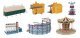 Funfair Set -- Kit - Includes 7 Structure Kits - Includes Motors for Rides, HO, Faller Gmbh 140460