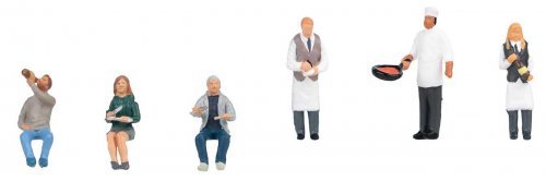 Waiters and Restaurant Visitors -- pkg(6), HO, Faller Gmbh 151704