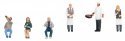 Waiters and Restaurant Visitors -- pkg(6), HO, Faller Gmbh 151704