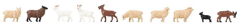 Sheep and Goats -- 5 of Each, HO, Faller Gmbh 151921