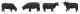 Highland Cattle -- Black pkg(4), HO, Faller Gmbh 151957