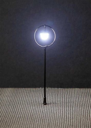 LED Suspended Ball Lamp Park Light on Mast -- Adjustable height up to 2-15/16′ 7.5cm tall pkg(3), HO, Faller Gmbh 180105