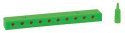Low-Voltage Distribution Terminal (Plate) -- 10 Sockets and Plugs, 3/32′ 2.5mm (green), All Scales, Faller Gmbh 180804