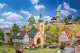 Village Life Set -- Kit - Church, 2 Town Buildings, HO, Faller Gmbh 190038