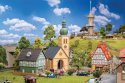 Village Life Set -- Kit - Church, 2 Town Buildings, HO, Faller Gmbh 190038