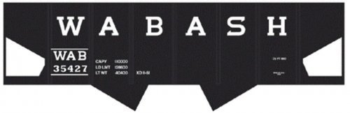 Railroad Decal Set -- Wabash USRA 2-Bay Hopper, HO, Tichy Train Group 10027