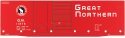 Railroad Decal Set -- Great Northern 40′ Double-Door Boxcar (red, Empire Lettering, Rocky Silh, S, Tichy Train Group 10087S