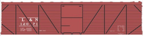 Railroad Decal Set -- Louisville & Nashville 40′ Single-Sheathed Wood Boxcar (Boxcar Red, No L, N, Tichy Train Group 10240N
