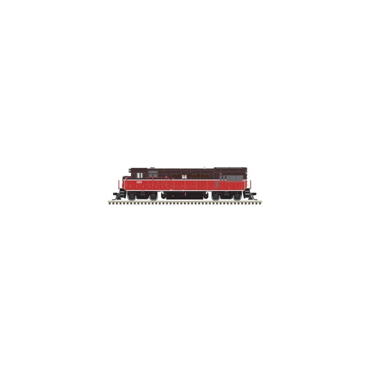 GE U23B - Sound and DCC - Master Gold -- Naugatuck Railroad 2205 (brown, orange, white), N, Atlas Model Railroad Co. 40006192