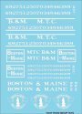 Railroad Decal Set -- Boston & Maine - MTC Roadname Set (white), N, Tichy Train Group 10415N