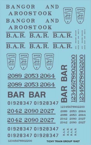 Railroad Decal Set -- Bangor & Aroostook Roadname Set (blue), N, Tichy Train Group 10427N
