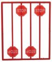 Red Stop Signs -- pkg(8), O, Tichy Train Group 2070
