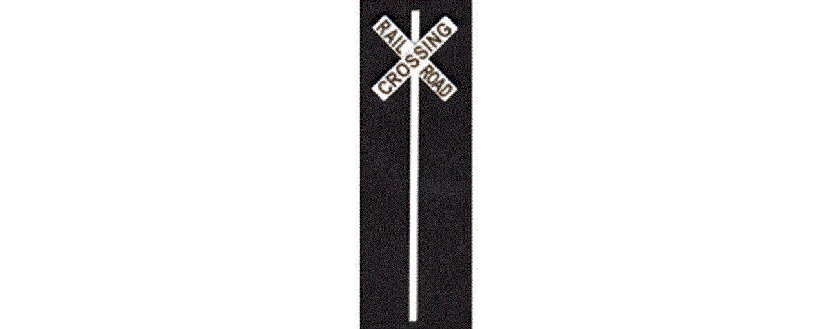 Modern US Style Railroad Crossbuck Warning Signs -- pkg(8), S, Tichy Train Group 3538