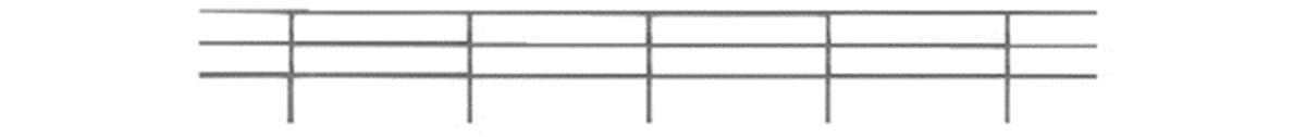 3-Rail Pipe Railing -- 4 Pieces, 16′ 40.6cm Length Total, HO, Tichy Train Group 8276