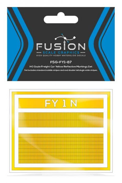 Railroad Freight Car Yellow Reflective Markings Set, N, FUSION SCALE GRAPHICS 260001