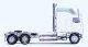 K100 Semi Tractor w/1-Bar Grille & Extra-Long Chassis - Assembled -- Painted (Various Colors), Chro, HO, Herpa Models 35260