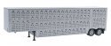 48′ Livestock Trailer - Assembled -- Silver, HO, Herpa Models 5354