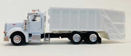 Peterbilt 367 Garbage Truck - Assembled -- White, HO, Herpa Models 6610