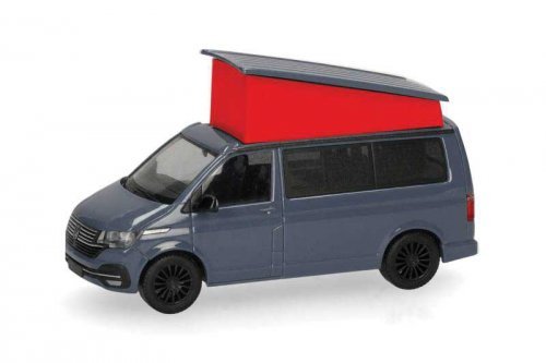 Volkswagen T6.1 Passenger Van California Camper - Assembled -- Green and White, HO, Herpa Models 96805