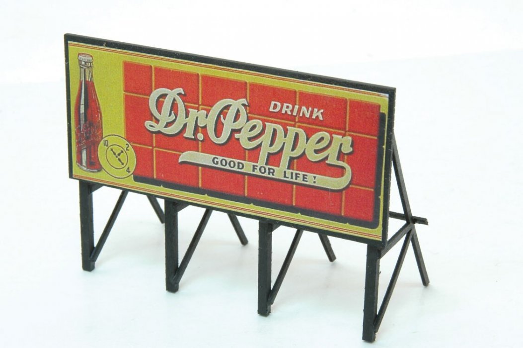 1940s Dr. Pepper Custom Billboard - Assembled, HO, JL Innovative Design 984