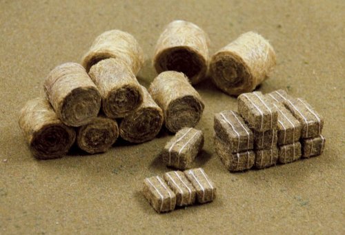 Hay Bales -- 15 Round and 20 Rectangular, HO, JTT Miniature Tree 95582