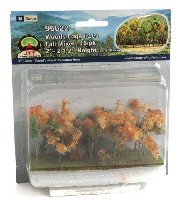 Woods Edge Trees -- Mixed Fall, 2 - 2-1/2′ Tall pkg(15), All Scales, JTT Miniature Tree 95622