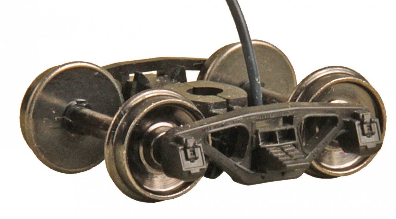 Bettendorf AAR Leaf-Spring HGC Caboose Trucks w/Electrical Pickup -- Code 88, 33′ Smooth-Ba, HO, Kadee Quality Products 590