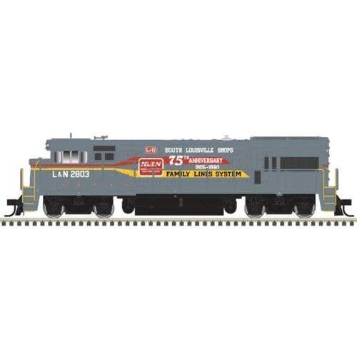 GE U23B - Sound and DCC - Master Gold -- Family Lines L&N 2803 (gray, yellow, red, South Louisville Shops 75th), N, Atlas Model 