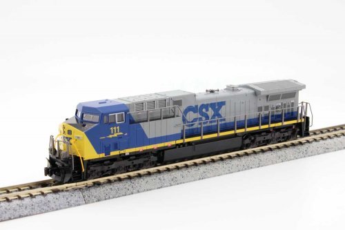 GE AC4400CW Low Numberboards - Standard DC -- CSX 111 (YN1, gray, blue, yellow), N, Kato USA Inc 1767044
