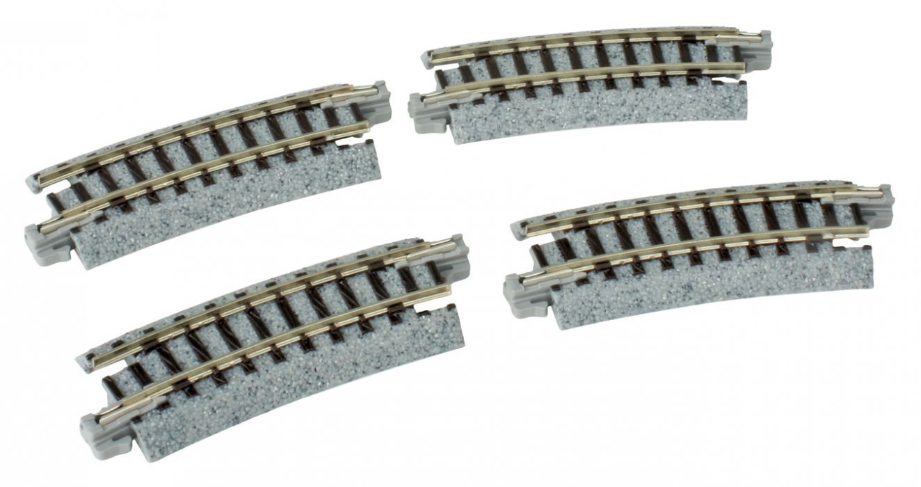 Curved Track -- R216mm, 15-Degree pkg(4), N, Kato USA Inc 20171