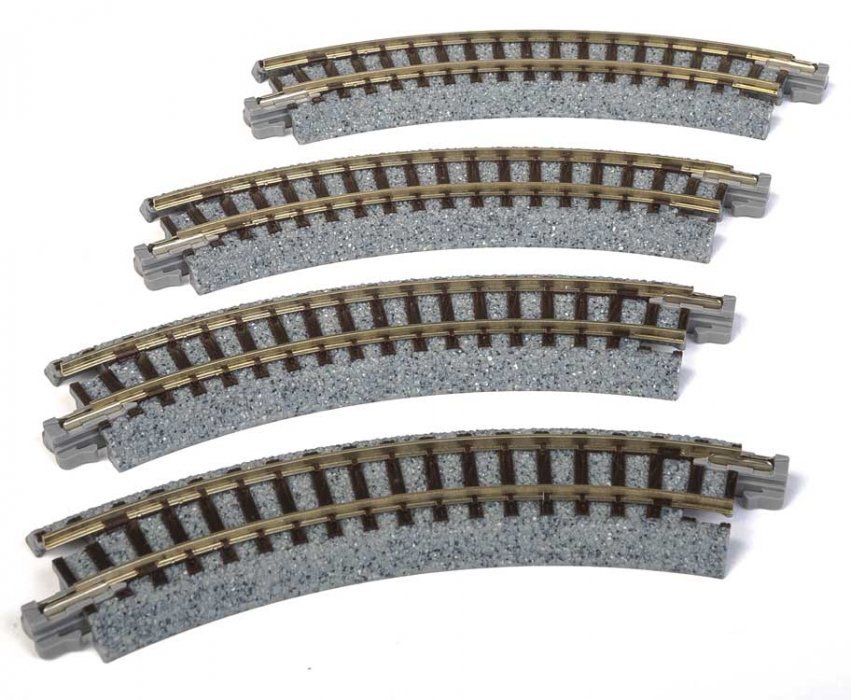 Compact Curve - Unitrack -- Radius: 4-5/8′ 11.7cm pkg(4), N, Kato USA Inc 20176