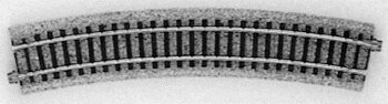 Curved Track 22.5-Degree Radius pkg(4) - Unitrack -- 21-5/8′ 550mm, HO, Kato USA Inc 2210
